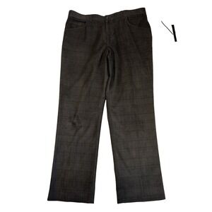 Linea Naturale Men's 38 Soft Micro Poly Houndstooth Dress Pants Preppy Academia